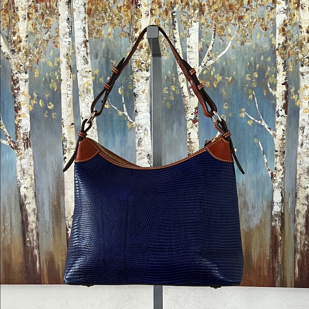 Dooney and Bourke Reptile/Snake print Navy Blue Handbag - Picture 5 of 16